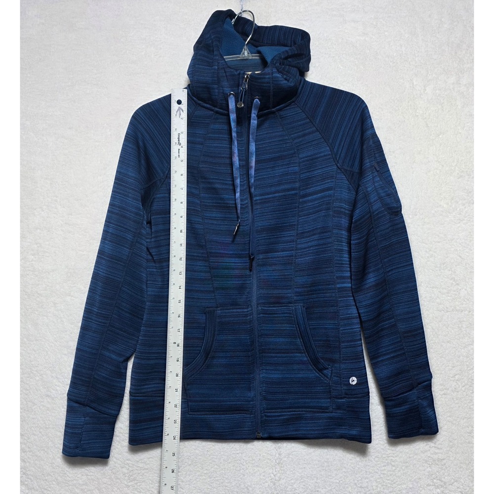 90 Degree by Reflex Women's Blue Space Dye Full Zip Hoodie Fleece Lined Medium - Picture 10 of 11
